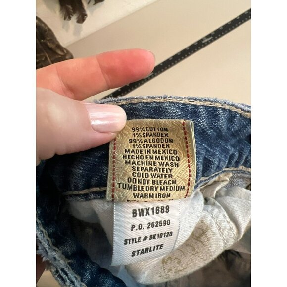 BKE Denim Sz 30 Starlite Bermuda Jean Short Flap Pockets Stretch - Picture 9 of 9